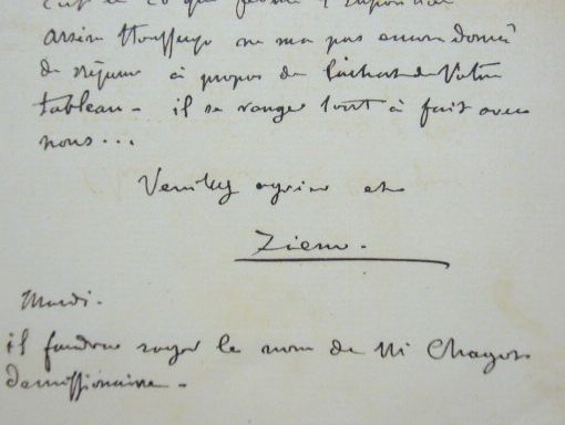 Félix Ziem attend une réponse d'Arsène Houssaye pour l'achat d'un tableau