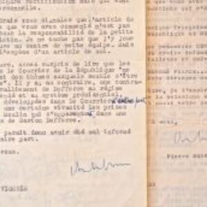 Belle correspondance de Mendès-France à d'Astier de La Vigerie.