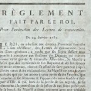 Instructions pour la convocation des Etats généraux de 1789, signées par Villedeuil.