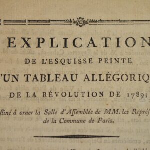 Un tableau pour orner la salle d'assemblée de la Commune de Paris sous la Révolution.
