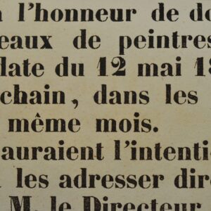 Affiche d'une exposition de peinture à Orléans en 1839.