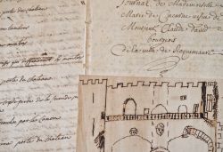 Ensemble de manuscrits début XVIIIe sur Roquemaure et son château.