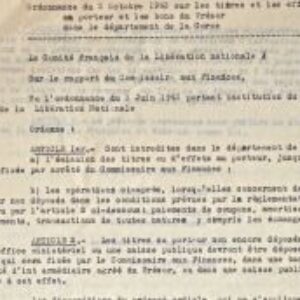 Trois tapuscrits du Comité Français de Libération Nationale concernant la Corse.