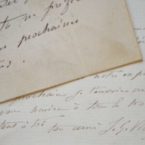 Deux lettres du peintre Jean-Georges Vibert à son ami et élève Georges Cain.