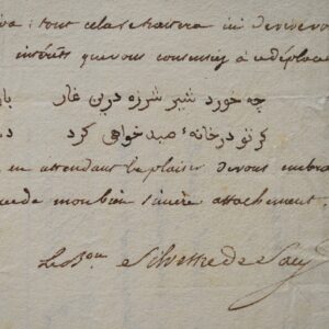 Silvestre de Sacy s'adresse au consul de France à Bagdad.