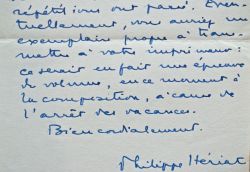 7 lettres de Philippe Hériat sur ses activités littéraires.