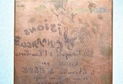 Curiosa. Plaque de cuivre avec gravure très libre.