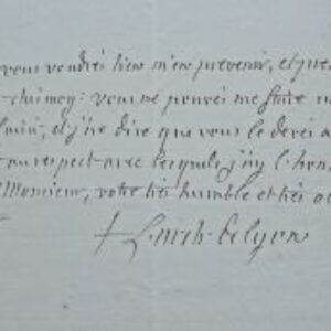 Jolie lettre de l'académicien Montazet à Fyot de La Marche.